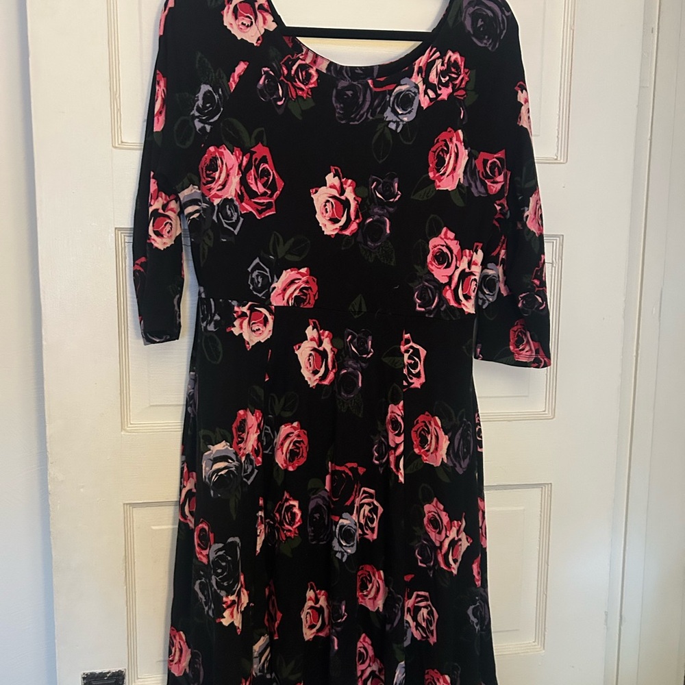Torrid Betsey Johnson Rose print Ponte Skater Dress - Picture 2 of 2